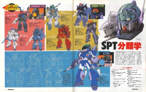 oldtypenewtype:  Arriving Meteors Challenges the Mobile Suit! Layzner Vs. Zeta Gundam main article in the 11/1985 issue of Newtype. Side blurb (loose translation); It’s a harsh fate of the champion to protect the number 1 popular spot: The new fall