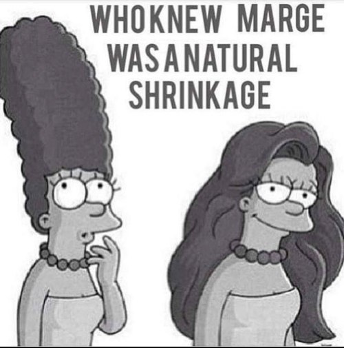Don’t be fooled by the shrinkage #2frochicks #margesimpson #naturalhairshrinkage #margesimpsons #hai