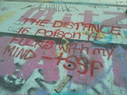 xblindingson:  Found tssf lyrics spray painted