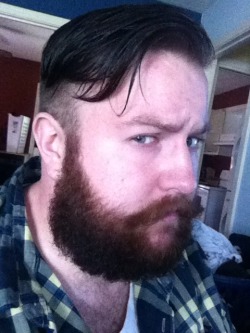 knownformystache:  Freshened up the hair cut. My hair is getting a little long, maybe I can do a top knot soon?