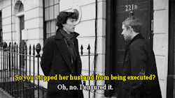 corvidae-corvus:  ibelieveinsammy:  cumbermums:  itsgotflaps:  I’m sure that Mrs. Hudson’s husband committed a great number of crimes in order to get sentenced to death. From the way she flinches when Sherlock slams his hands on the table, I’d say