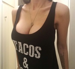 keyholderanna:  Tits, Tacos and Tequila!  I’m living dangerously and going out on a work night. Cuck’s out of town, too… 😇😂