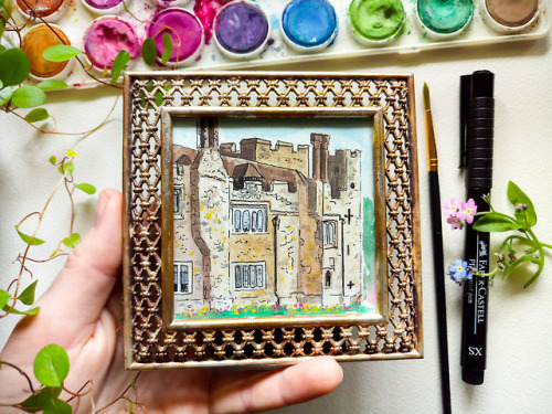 Hever Castle, 3x3′’ Watercolor Painting