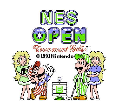 NES OPEN TOURNAMENT GOLFNES, 1991. Game developed by HAL Laboratory and published by Nintendo.