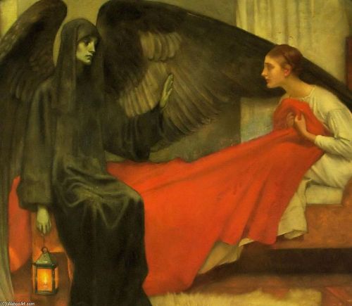 oursoulsaredamned:  La muerte y la doncella, 1872 de Pierre Puvis De Chavannes (1824-1898, France) 