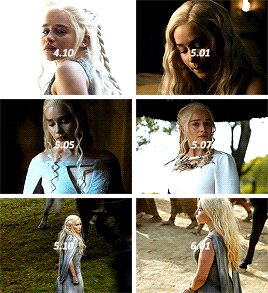 blakeilvely:  Daenerys Targaryen’s appearences throughout the seasons (Jon’s version)