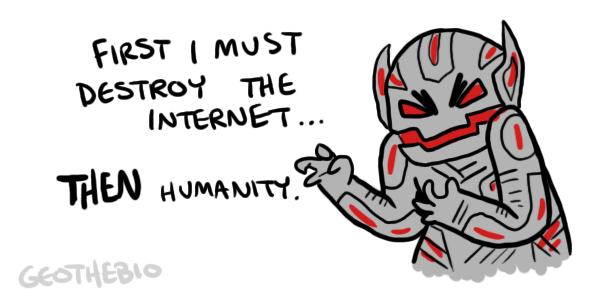 geothebio:  “ age of ultron au where ultron gets too distracted by cute animal