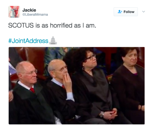 The Supreme Court Justices had some facial expressions last night.They’re good.