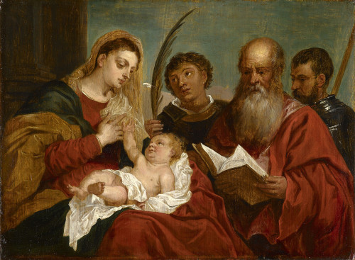classic-art:  The Virgin and Child with Saints Stephen, Jerome and Maurice David Teniers the Younger