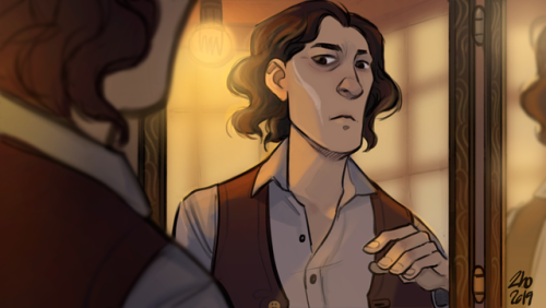 digitalintrovert:Just a drawing of RQG Oscar Wilde, looking at a Bad Scar that dulls his smile. 
