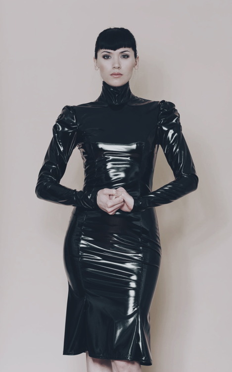 Decadent Designz / Black PVC Hobble Dress