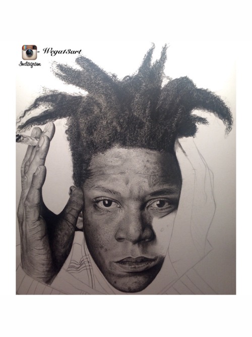 Jean-Michel Basquiat drawing progression. 