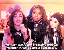 omglaurenjauregui:Fifth Harmony picks a question for One Direction