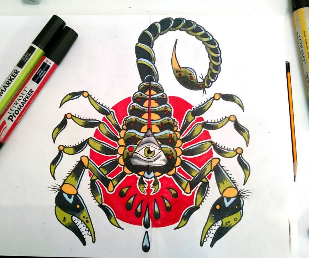 Traditional scorpion by Dorothy The  Blue Heron Tattoo  Facebook