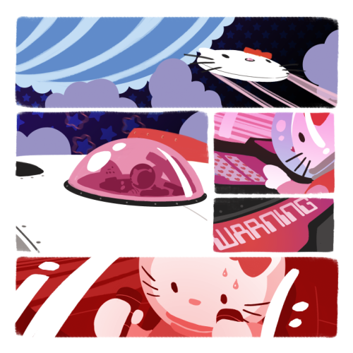 karlkerschl:  I contributed a 3-page story to the Hello Kitty 40th Anniversary anthology! Unfortunately, they rejected the third page of it because ‘Sanrio doesn’t want Hello Kitty associated with an actual cat in any way.’ So anyway, they just