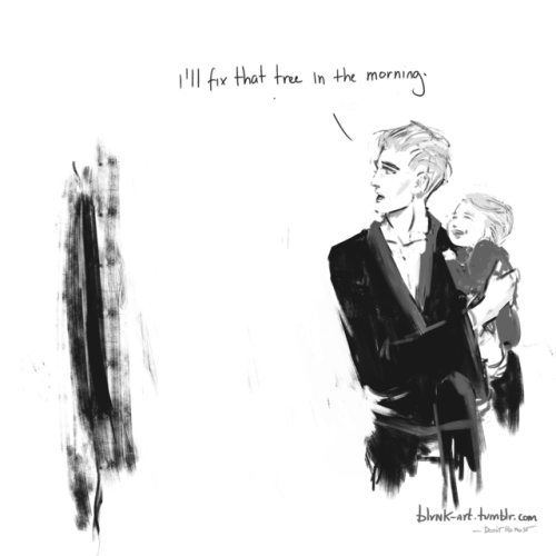 blvnk-art: Talking to his baby son distracts Draco from the heavy, scary sounds of a stormy night ar