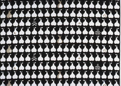 Sven Fristedt,  textile design Small Pears, 1970-79. Cotton. For Jack Lenor Larsen, NY. Via Cooper H