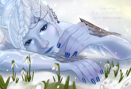 Galanthus, my Shiva for a @fullbloomzine​ postcard-size print that was unlocked for all physical orders once the zine reached 100 pre-orders! 🎉