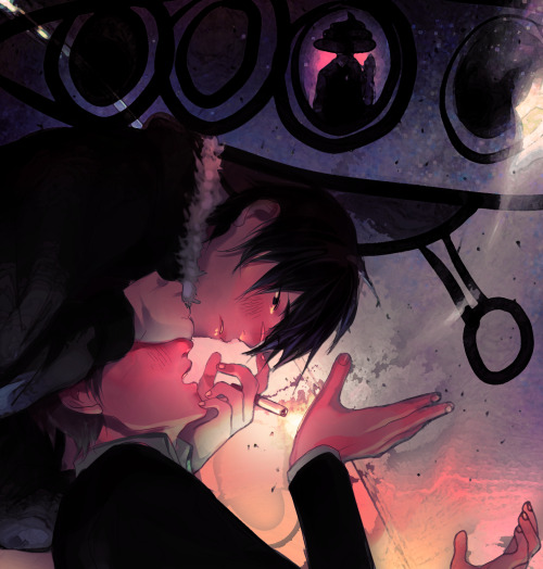 rivaille: preview of my piece for the dear cosmos oyasumi punpun fanzine for charity!!!!! beautiful 