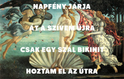 suckmyrich:  moralisa:  Sandro Botticelli: Vénusz születése (1486)4F Club: Balatoni láz (1996)Az ötletet köszönjük kaoszvan-nak!  imádom!!! :D 