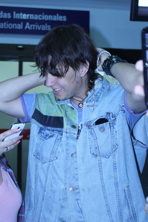 spaacedementia:julian wearing the ghostbuster’s neackle i gave him i still can’t believe he actually