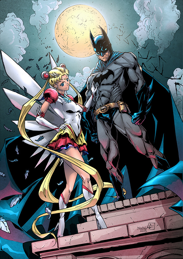 seraphwolfy:  latorredekarin:  Batman &amp; Sailor Moon Pencils: Luis Figueiredo