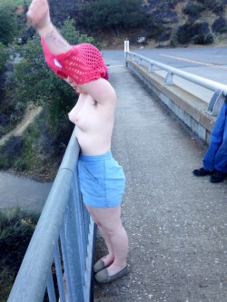 saddimples:  Shots of me flashing off the bridge  She is a sweety