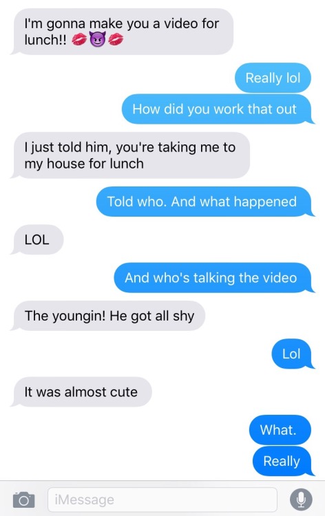 txhotwifestories: Text between my husband and me about a guy from work I took home. He fucked me on 