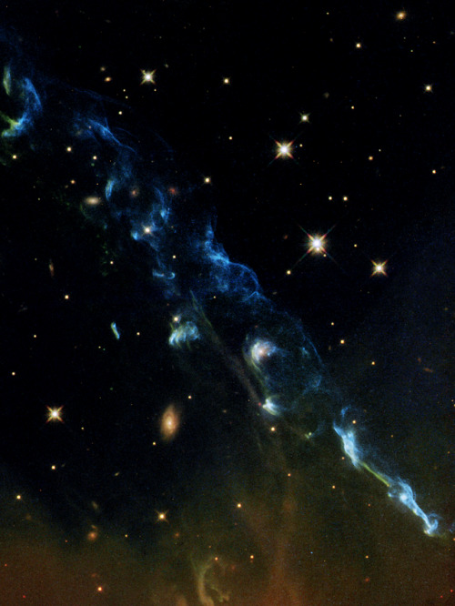 Herbig-Haro 110, a geyser of hot gas flowing from a newborn starImage credit: NASA/ESA &amp; Hubble