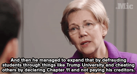 jossisgod:micdotcom:Watch: Warren goes to explain why Trump is not a strong person.Elizabeth Warren 
