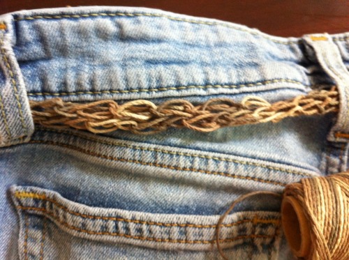 My First Project On My New Knitting Loom. I Made A Belt.