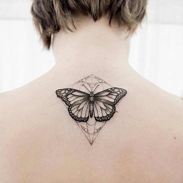 small butterfly tattoo on back shoulderTikTok Search