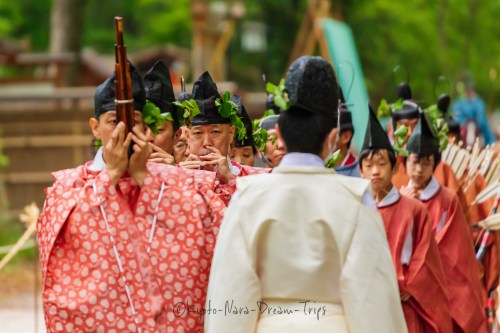 Various pictures of the participants of the annual “Yabusame Matsuri” at Shimogamo jinja