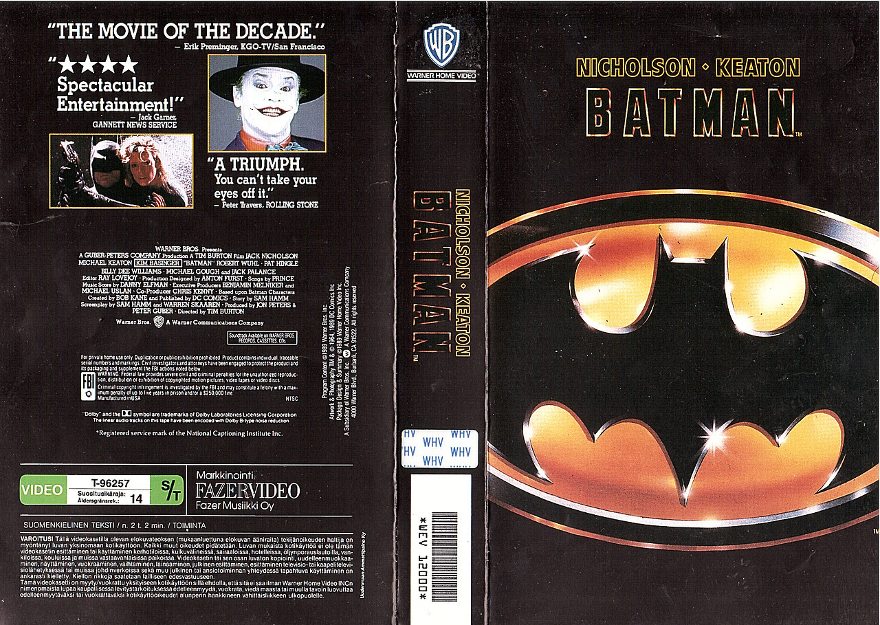 VHS FINLAND — Batman / Batman (1989) Warner Home Video “
