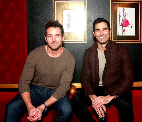 stellina-4ever:Tyler Hoechlin and Ian Bohen at the grand opening of the new Raspoutine Los Angeles C