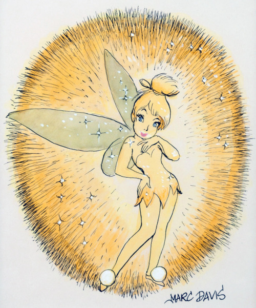 Drawing of Tinkerbell by legendary Disney animator/artist, Marc Davis. Circa 1970s.