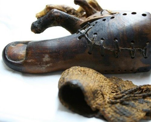 The “Cairo Toe,” a 3,000-year-old prosthetic toe found on the mummy of a wealthy woman. 