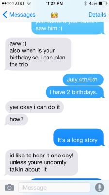 winnieportleyrind:  winnieportleyrind:  Telling Simon why I have two birthdays.  Over 800 people know why I have two birthdays.
