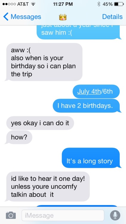 funimationentertainment:winnieportleyrind:Telling Simon why I have two birthdays.simon is me