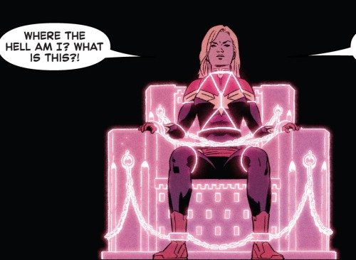 Carol Danvers is tied up in magic chains- Captain Marvel v10 #38, 2022