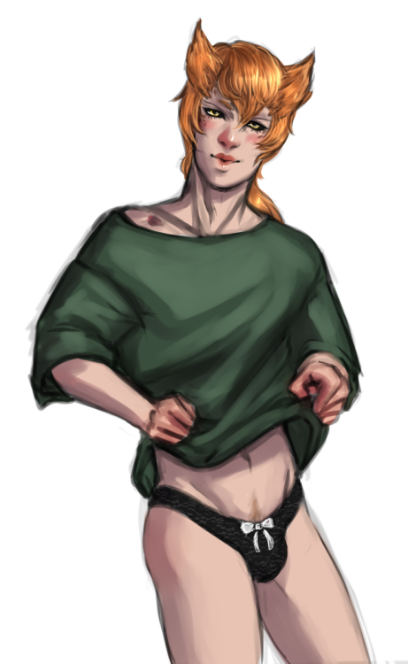 femjinart:  irfan in panties i like guys in panties he gets more ginger every time I draw him