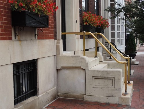 Marble Stoop With Brass Handrail, Mt. Vernon Square Area, Baltimore, 2014.