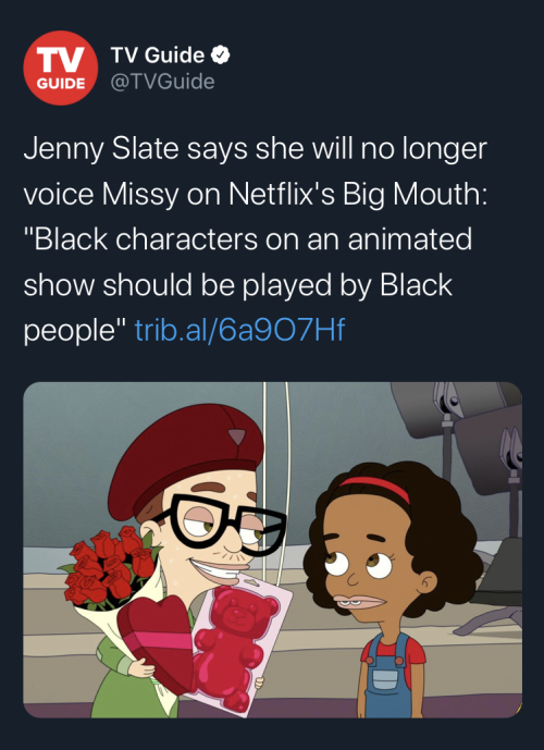 thecelestialchild: Keep this energy AND defund the police AND change policy.  This allows more inclusion in entertainment and provides more opportunities for Black people and people of color. It also allows for voice actors of color to bring more nuance