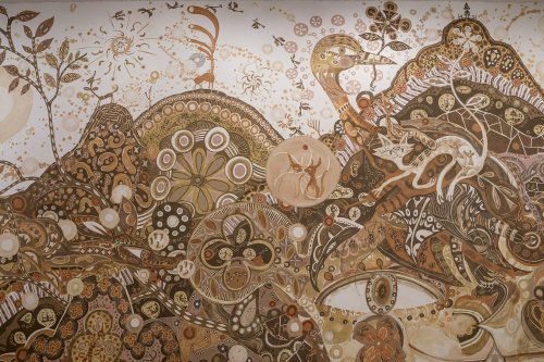 Yusuke Asai Paints Sprawling Earth Art Murals From Texan Soilat Rice GalleryJapanese artist Yusuke A