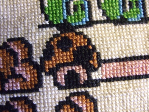 Porn Pics it8bit:  Cross Stitched Mario Maps  Created