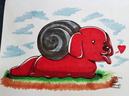 Day 3! It’s a puppy&hellip; It’s a snail&hellip; it’s a Snuppy!Inspired by Ross O’donovan’s Crypts N