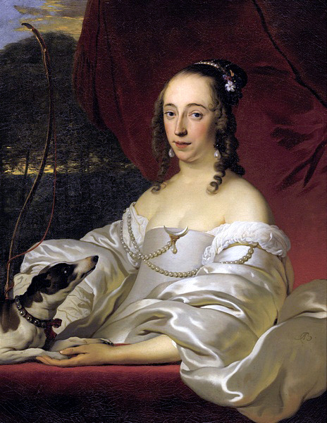 Portrait of Markgräfin Maria Elisabeth von Brandenburg-Bayreuth as Diana by Jacob Adriaensz Backer, 