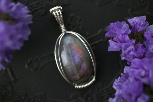 Beautiful purple labradorite pendants in sterling silver handmade by me.Available at my Etsy Shop - 