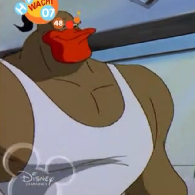 Grin Hardwing in his A-shirt / Sleeveless shirt / undershirt in Mighty Ducks Episode