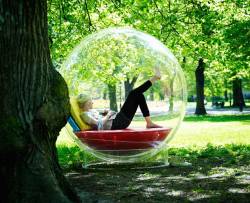 perks-of-fangirling:  yourvoiceinnovember:  plat-inum:  jeanwantsatumblr:  monkaroo:  thewriterhouse:  Can you imagine reading in one of these during a rainstorm?  Imagine having this though. No wind. No bugs. No critters. You’re own little bubble.